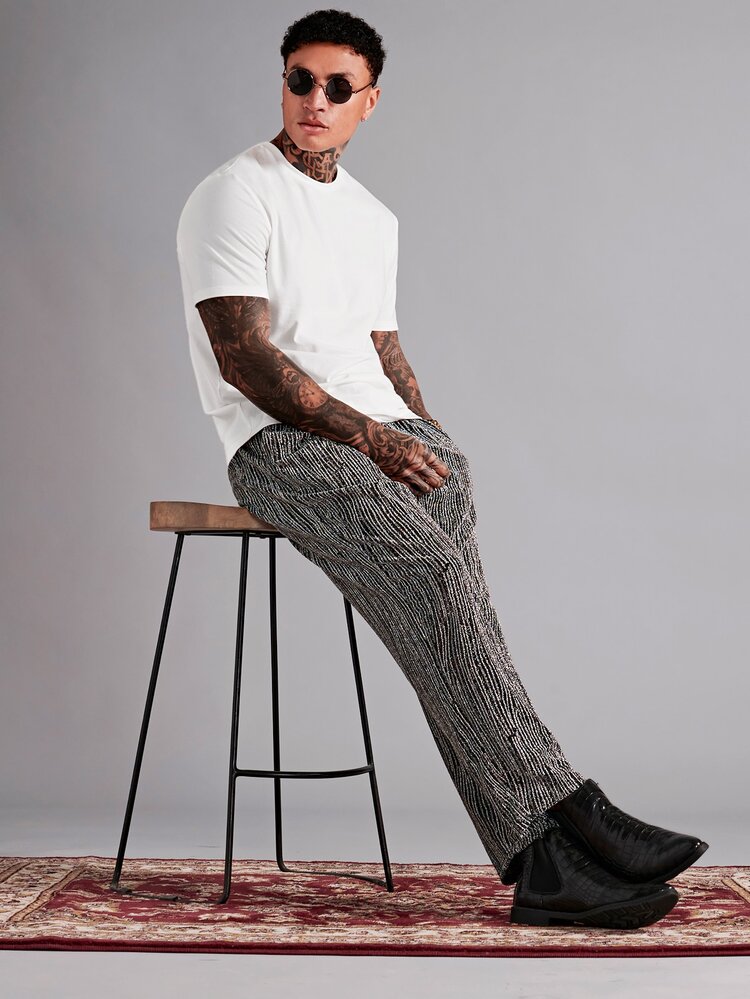 Manfinity 男士雜色針織長褲 - 彩色 - 查看 1