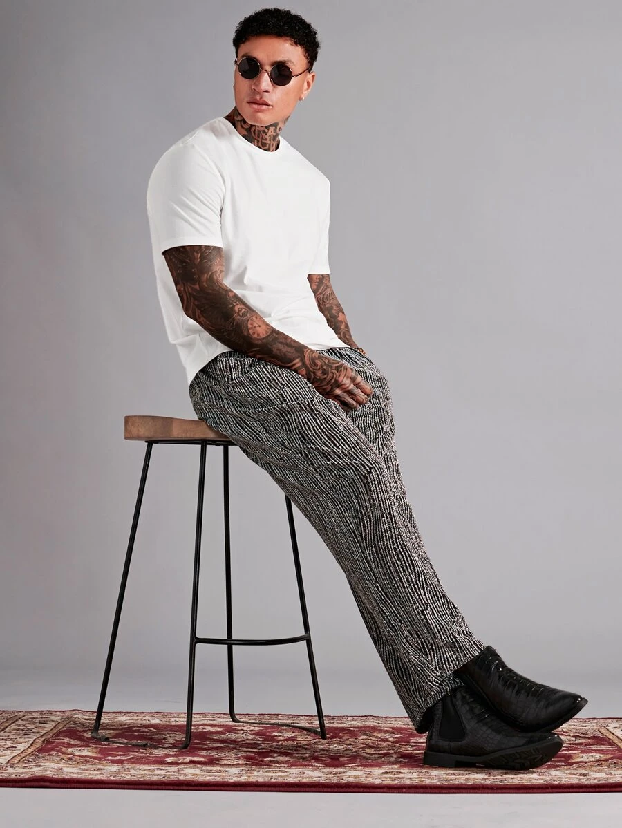 Manfinity Men Marled Knit Trousers - Multicolor - View 1