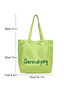 Túi Xách tay Nữ Lá thư - màu xanh lá - Xem 3