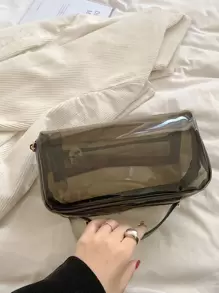 透明化妆包拉链时尚防水化妆品收纳包化妆收纳袋迷你袋旅行小化妆盒配件化妆架刷子包化妆容器化妆包旅行必需品女士配件旅行用品 - 卡其色 - 查看 4