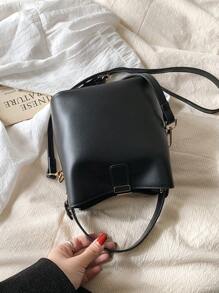 Túi tote đeo vai mini thời trang đa năng màu trơn đơn giản thanh lịch cho trang phục thường ngày & du lịch - màu đen - Xem 4