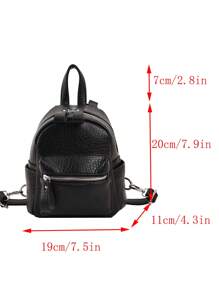 2025 Fashionable Mini Backpack, Versatile & Personalized For Travel, Students, School Supplies, School Backpack, School Bag, Backpack For School, Back To School Backpack, School Bookbag, Back To School Bags, Large Capacity, Waterproof, Lightweight, Portable, Suitable For Teen Girls Women College Students, Perfect For Back To School, First Day Of School, Middle School, High School - Black - View 8