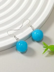 球耳墜 - 藍色 - 查看 2