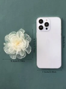 2pcs Teen Girls Flower Decor Hair Clip - Beige - View 4