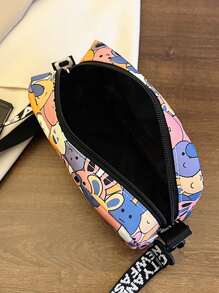 Mini Square Bag Cartoon Rabbit Graphic - Multicolor - View 4