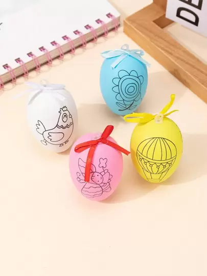 1入組卡通圖案隨機色復活節彩蛋