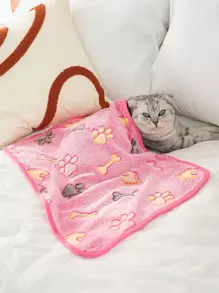 1入組骨圖案寵物印花屋毯子