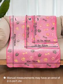 1入組骨圖案寵物印花屋毯子