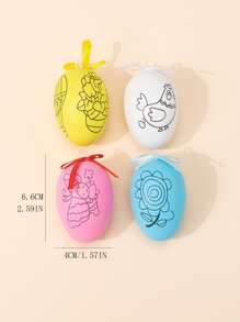 1pc Cartoon Graphic Random Coloring Easter Egg - Multicolor - View 4