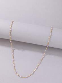 人造珍珠裝飾腰鏈 - 金黃色 - 查看 2