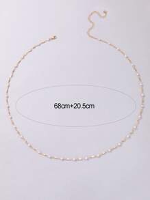 人造珍珠裝飾腰鏈 - 金黃色 - 查看 4