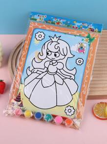 1 pieza Libro de colorear con estampado de figura con - Amarillo - Ver 1