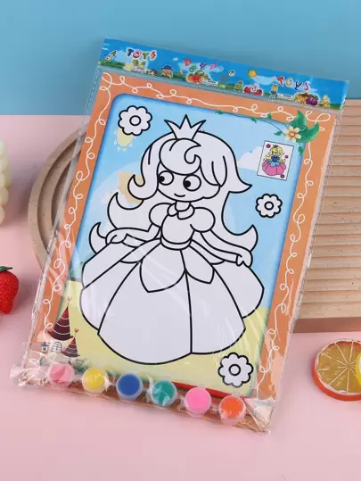 1入組人形圖畫著色書含顏料