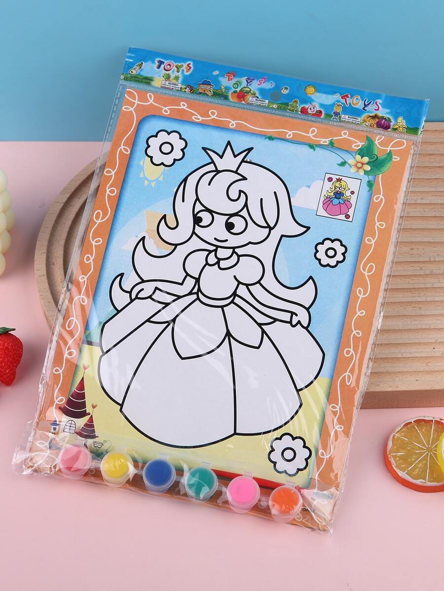 1 pieza Libro de colorear con estampado de figura con - Amarillo - Ver 1
