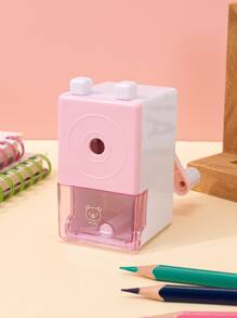 1 pieza Sacapuntas de lápiz para niños con función de sacudido - Rosa - Ver 1