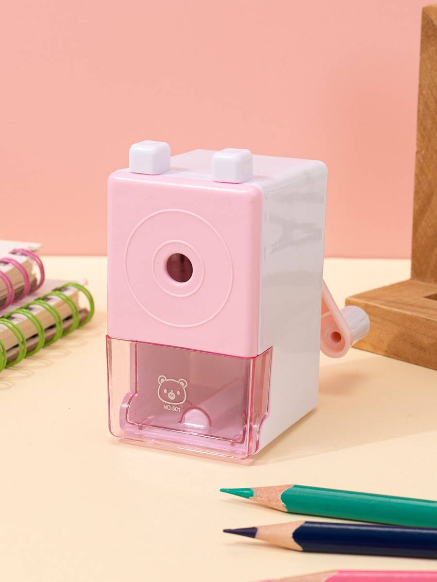 1 pieza Sacapuntas de lápiz para niños con función de sacudido - Rosa - Ver 1