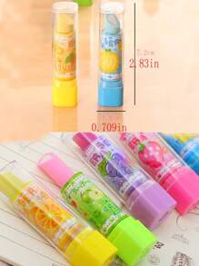 2入組可愛口紅形狀隨機橡皮 - 彩色 - 查看 4