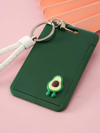 1入組酪梨裝飾辦公卡套附手腕帶