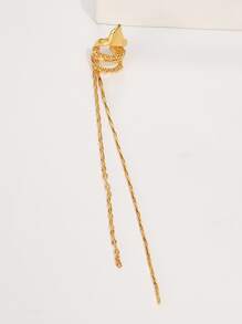 1入組鏈條裝飾耳夾 - 金黃色 - 查看 7