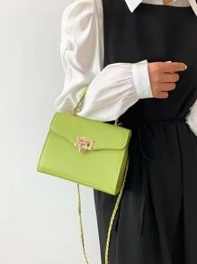 Túi đeo chéo Nữ màu trơn - màu xanh lá - Xem 7