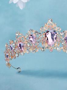 Rhinestone Decor Bridal Headband - Rose Gold - View 4