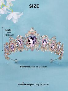 Rhinestone Decor Bridal Headband - Rose Gold - View 5