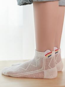 5雙小女童彩虹印花短襪 - 彩色 - 查看 4