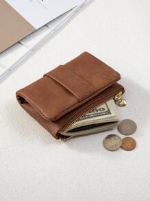 Monedero pequeño con textura vintage - Marrón - Ver 4