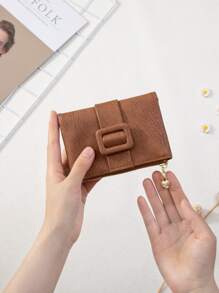 Monedero pequeño con textura vintage - Marrón - Ver 7