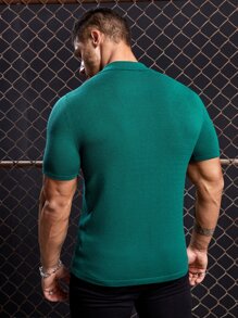 Manfinity ModaGents Men Two Tone Button Up Knit Top