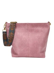 Túi Crossbody Nữ màu trơn Có thể điều chỉnh được Thanh lịch - Hồng - Xem 2