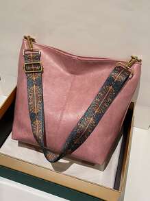Túi Crossbody Nữ màu trơn Có thể điều chỉnh được Thanh lịch - Hồng - Xem 3