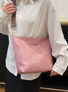 Túi Crossbody Nữ màu trơn Có thể điều chỉnh được Thanh lịch - Hồng - Xem 5