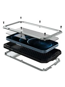 Aluminum Anti-fall Phone Case - Silver - View 1