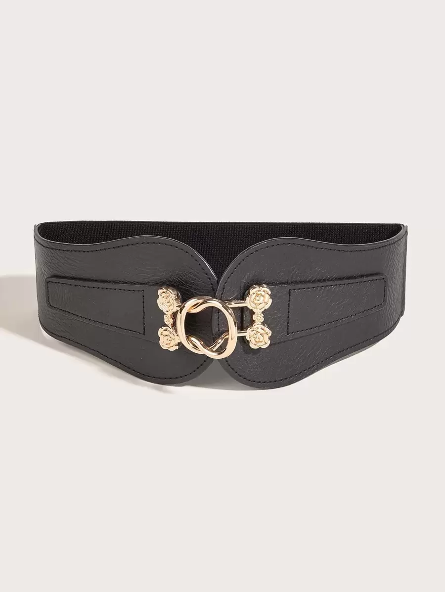 1 chiếc thắt lưng thời trang trang trí hoa cho nữ - màu đen - Xem 1