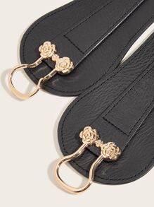 1 chiếc thắt lưng thời trang trang trí hoa cho nữ - màu đen - Xem 4