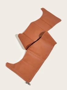 1pc Fashionable Camel Colored Zipper Waist Belt Waist Trainer - Camel - View 3