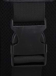 HAOSHUAI 男士單肩包胸單肩斜挎包旅行運動遠足男斜挎包迷你背包4種用途 - 黑色 - 查看 6