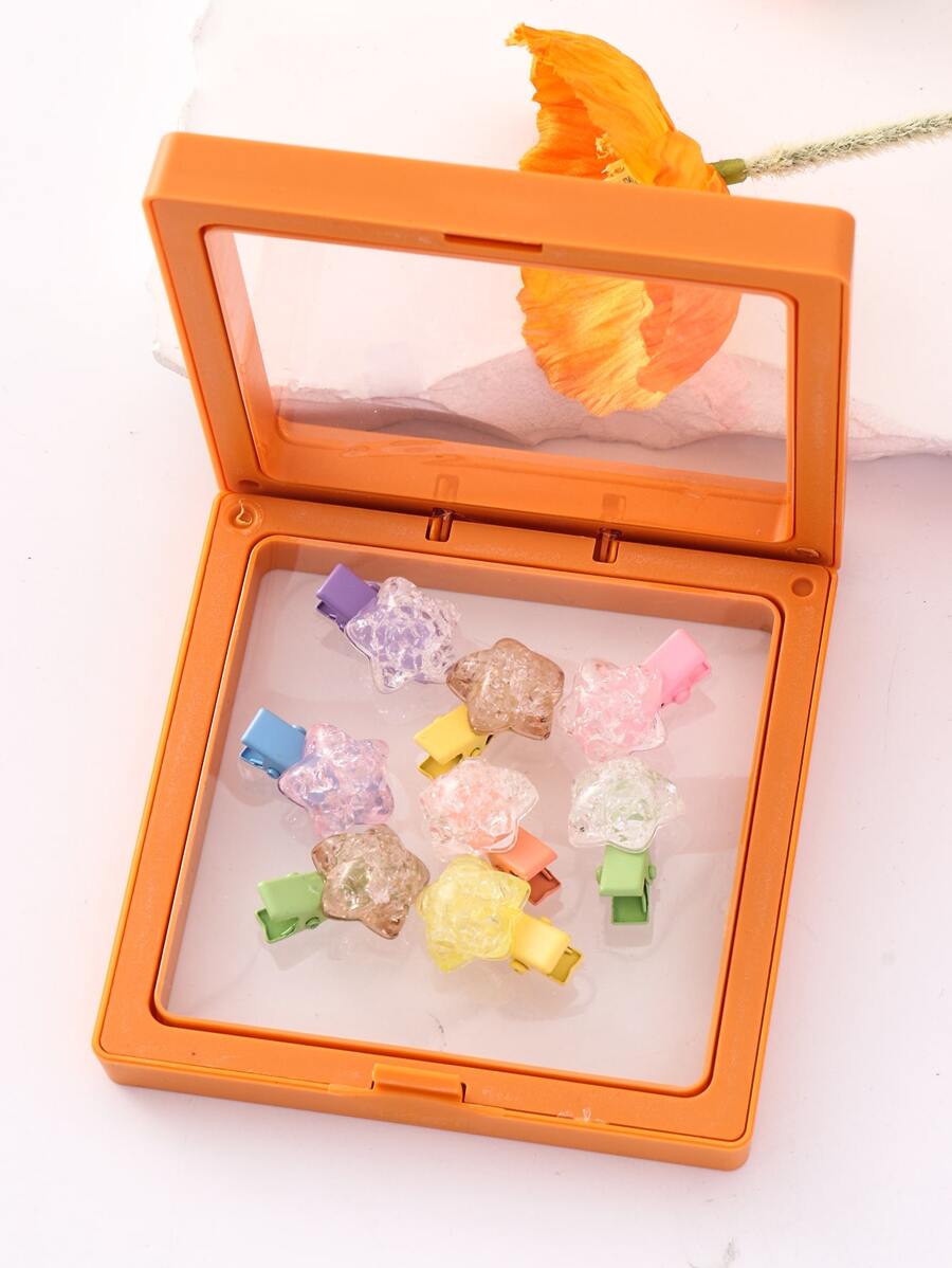 8入組小女童星形裝飾髮爪