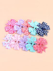 10入組小女童蝴蝶結裝飾髮夾