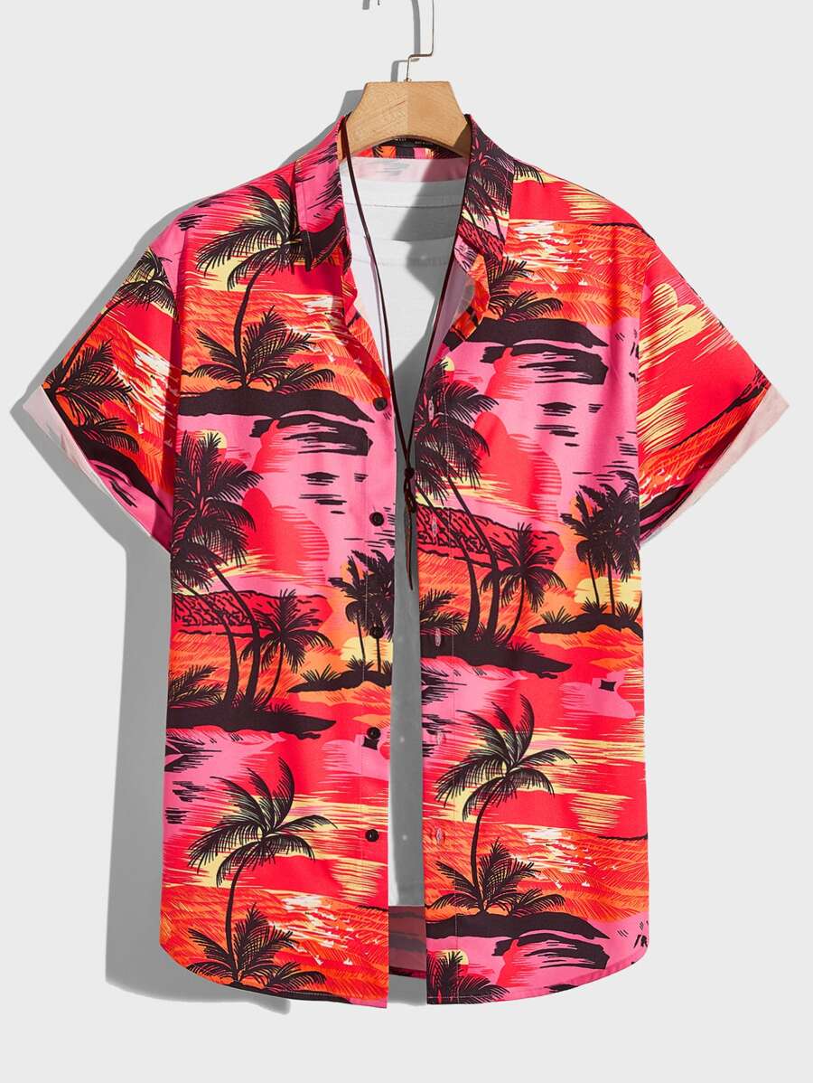 GENTILAND Men Tropical Print Shirt Without Tee - Multicolor - View 1