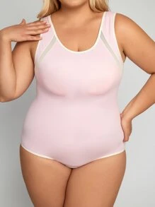 Body fajas de malla en contraste - Rosa Pálido - Ver 3