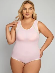 Body fajas de malla en contraste - Rosa Pálido - Ver 4