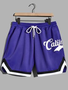 GENTILAND Quần Short Nam Dây kéo Túi Lá thư Giải trí - Màu tím  Violet - Xem 5