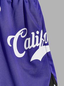 GENTILAND Quần Short Nam Dây kéo Túi Lá thư Giải trí - Màu tím  Violet - Xem 4