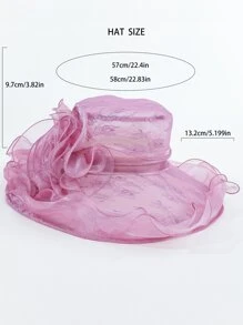 1 cái Mũ Bucket thanh lịch trang trí hoa cho phụ nữ, cho bữa tiệc trà - Bụi hồng - Xem 8