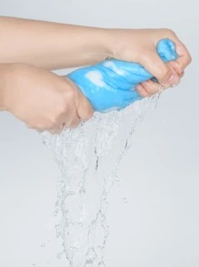 1pc Heart Pattern Face Towel - Blue - View 2