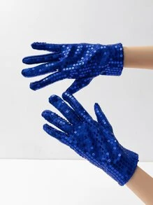 Găng tay trang trí sequin - Xanh đậm - Xem 2