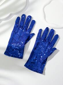 Găng tay trang trí sequin - Xanh đậm - Xem 3