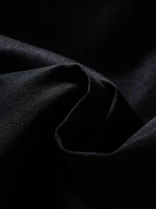 SHEIN Girls Cold Shoulder Swiss Dot Ruffle Trim Dress - Black - View 7